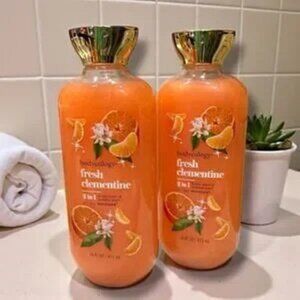 2 Pack Bodycology Fresh Clementine 2 In 1 Body Wash & Bubble Bath 16oz Moisture